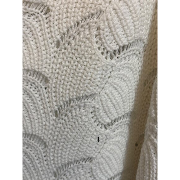 Andrée By Unit Womens Knit Sweater 1X Cream Open-Weave Lightweight Pullover - Picture 4 of 5